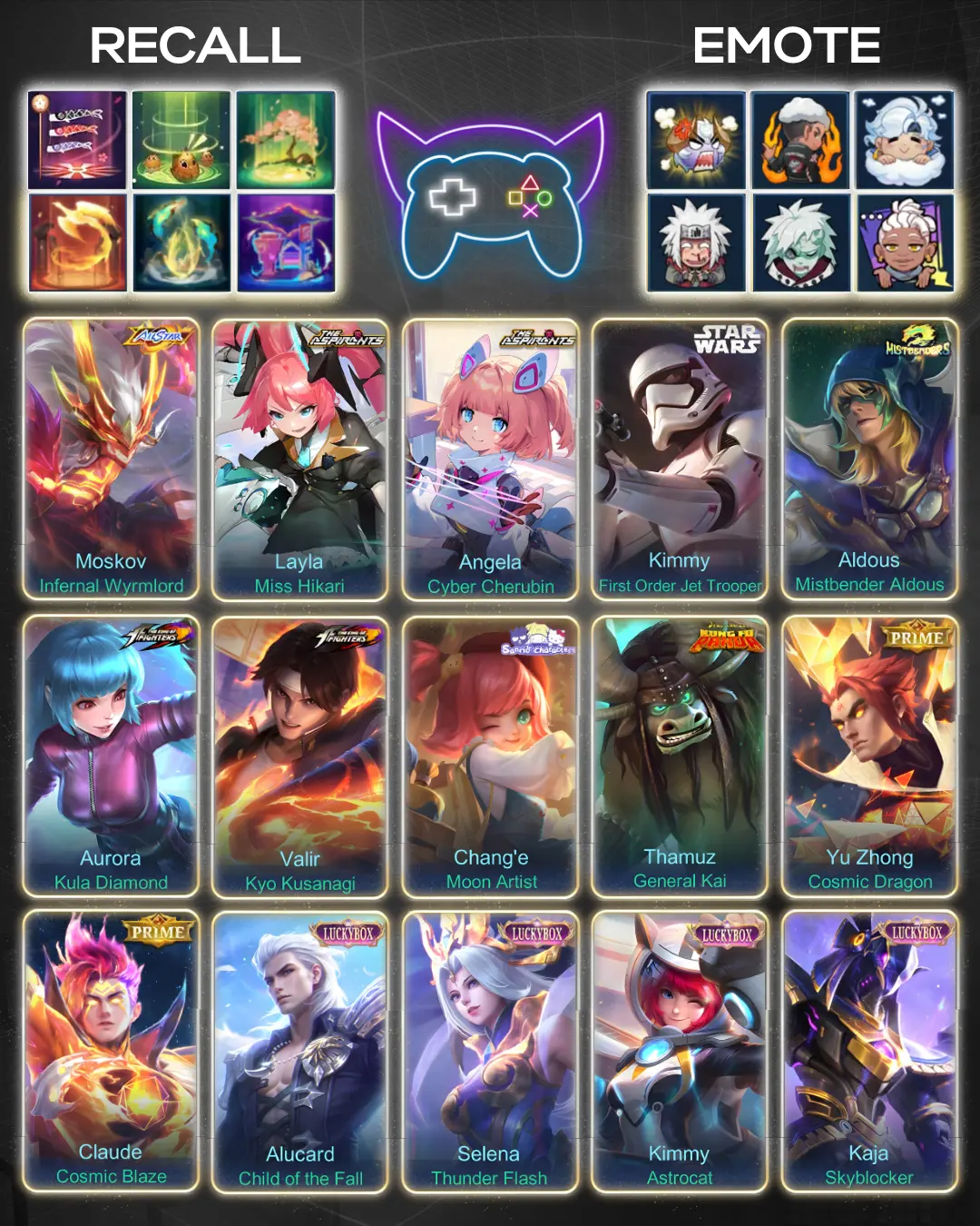 Akun Sultan ML Mythical Glory + 500 Skin